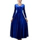thumbnail image 1 of Vestido Largo De Manga Larga Con Cuello En V, Vestido Largo De Fiesta De Cintura Ajustada Con Encanto Fluido Para Boda Para Baile De Graduación Octpeak Azul rey L, 1 of 6