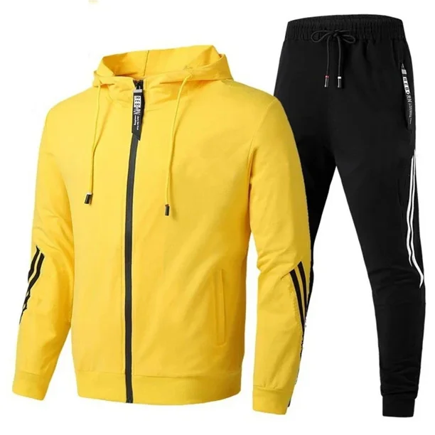 2023 Nuevo chándal informal de manga larga con capucha para hombre, conjunto de dos piezas con capucha y pantalones, ropa de calle de fitness a la moda, conjunto de otoño para hombre 3XL