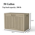 thumbnail image 2 of Decksplore 50 Gallon Deck Box, UV-Resistant, HDPE Outdoor Storage Bench with Secure Latches, Patio Storage Bench for Cushions, Trimmers (Coffee), 2 of 7