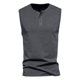 thumbnail image 3 of Men's Vest Casual Sleeveless Button Beach Retro Men Solid Color Round Neck Buckle Sleeveless Vest 3XL, 3 of 4