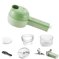 thumbnail image 1 of 5 in 1 Electric Vegetable Cutter Set Portable, Rechargeable, Wireless Food Processor and Chopper Machine for Pepper,2 x slicing kit 1 x charging cable 1 x feeder 1 x cleaning brush, 1 of 6