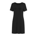 thumbnail image 4 of Wxolcjlv Solid Print Nightgown for Womens Short Sleeve Crew Neck Sleep Dress Night Suit, 4 of 4