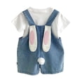 thumbnail image 3 of Easter Outfit Boys Casual Sleeveless Denim Jumpsuit Bunny Overalls Dress up Party Outfit 8-9 Years Clothes Boys, 3 of 4