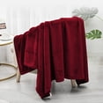thumbnail image 6 of IR Imperial Rooms Fleece Bed Throw Blanket, Plush, Travel and Couch Fuzzy, Cozy Washable Ultrasoft Throw Size Burgundy, 6 of 14
