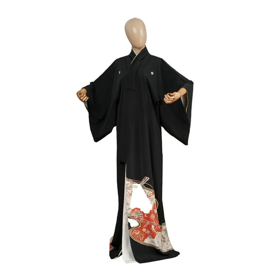 DEAR VANILLA Authentic Traditional Japanese Tomesode Silk Kimono for Women Robe Made in Japan KMT-0182