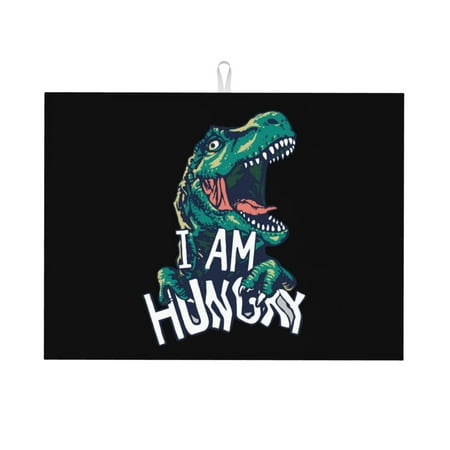 

Tideii Hungry Tyrannosaurus for Microfiber Placemat 18x24 Inch Kitchen Drying Mat for Countertops Sinks Drains