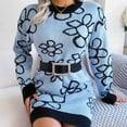 thumbnail image 4 of Lilgiuy Women's Winter Casual Printed Long Sleeve Round Neck Knitted Dress for Beer Festival, 4 of 5