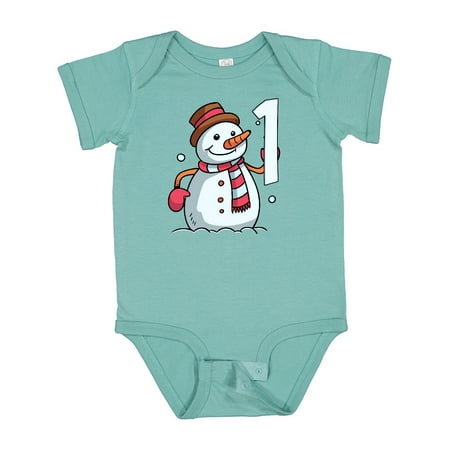 

Inktastic 1st Birthday Snowman Gift Baby Boy or Baby Girl Bodysuit