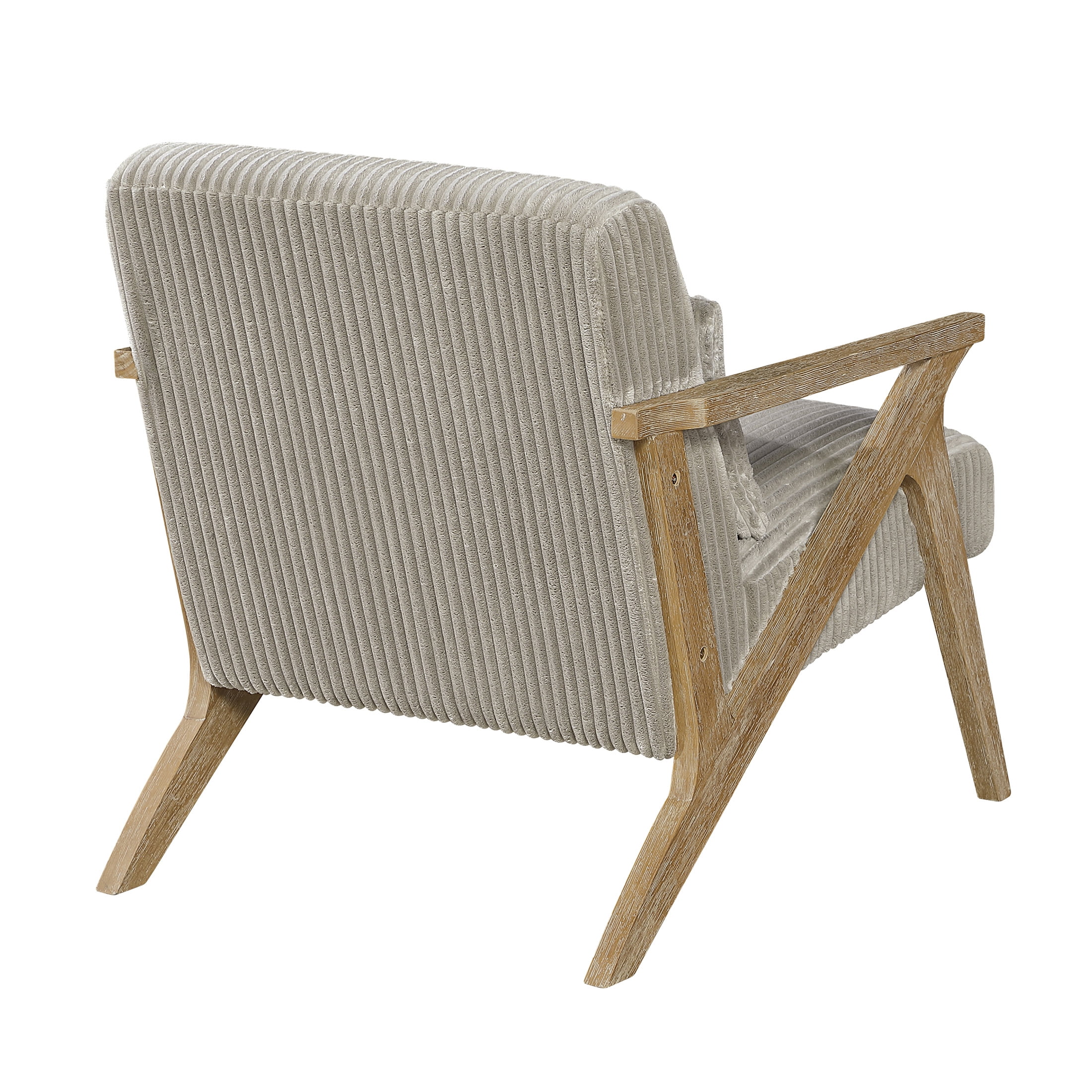 OakvillePark Papyrus Solid Rubberwood Frame Corduroy Accent Chair, Taupe