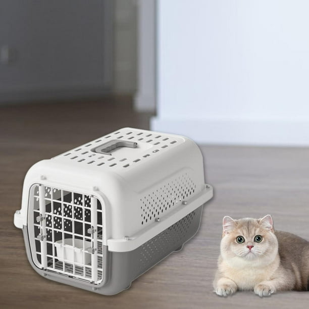 Bunblic Portable Cat Dog Travel Carrier PP Cat Cage 19x12.6x13.8inch Breathable Multifunctional with Carrying Handle Dog Kennel Crate Grey Walmart