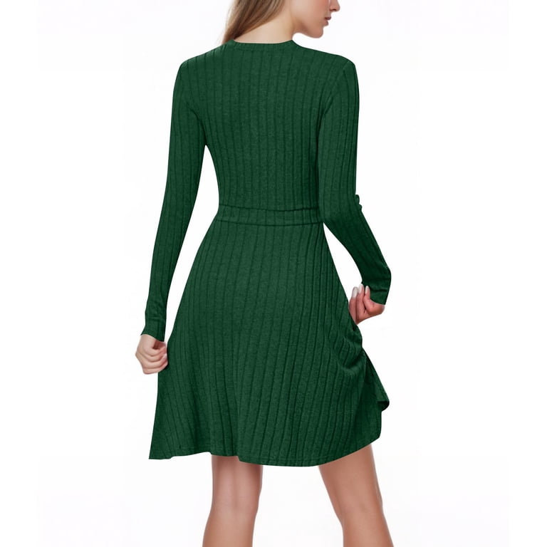 Felirenzacia Womens Casual Dress, Sexy Deep V Neck Slim Fit A Line Dress,  Fall Clothes, Wear to Work Dress