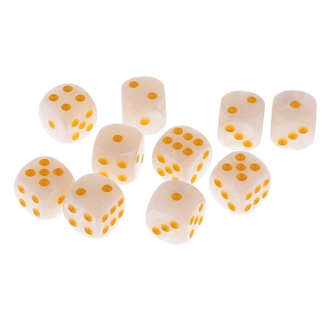 Paquete de 10 dados de plastico blanco Zulema D6 para Juego de RPG