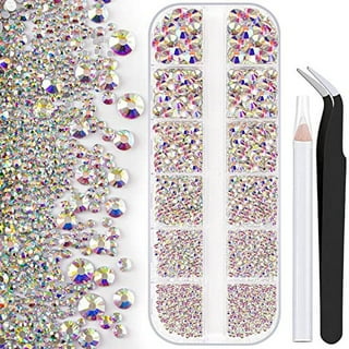  Two Boxes 4520 Pcs of Flatback Round Multiple Color Nail Art  Rhinestones Colorful Crystal Kits 12 Colors+Rose Gold Rhinestones with  Pickup Pencil and Tweezer For Home DIY and Professional Use 