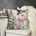 thumbnail image 2 of YINGXI Pink Christmas Throw Pillow Covers Tree Decorative Pillows for Couch Sofa Bed Home Winter Holiday Decor 12x12in, 2 of 5