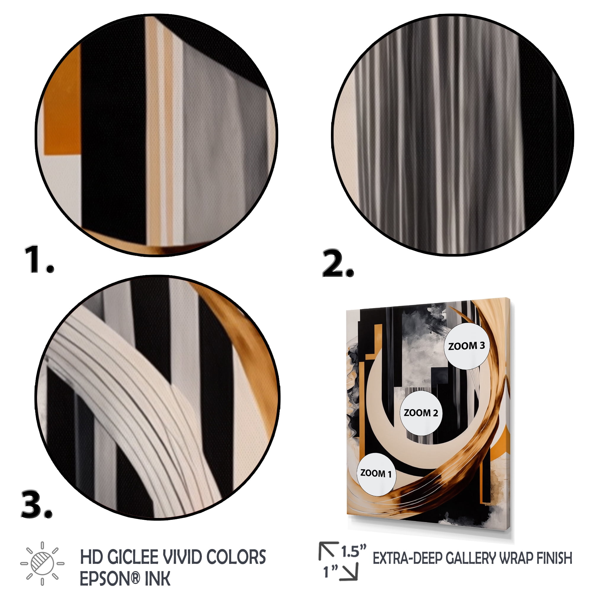 Designart Gold Touch Art Deco I Canvas Wall Art