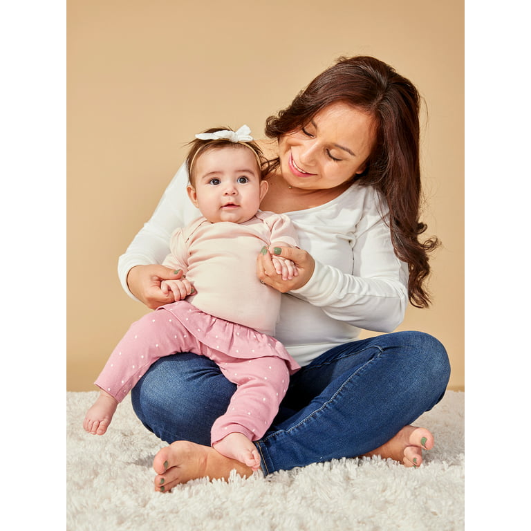 Little Star Organic Baby Girl 2 Pk Peplum Leggings, Size Newborn-24 Months  