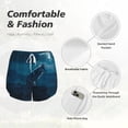 thumbnail image 4 of Pofeuu Lonely Night Wolf Print Women's Athletic Shorts Running Workout Shorts Tummy Control Quick Dry Gym Shorts with Pockets Double layer sports shorts-Large, 4 of 7