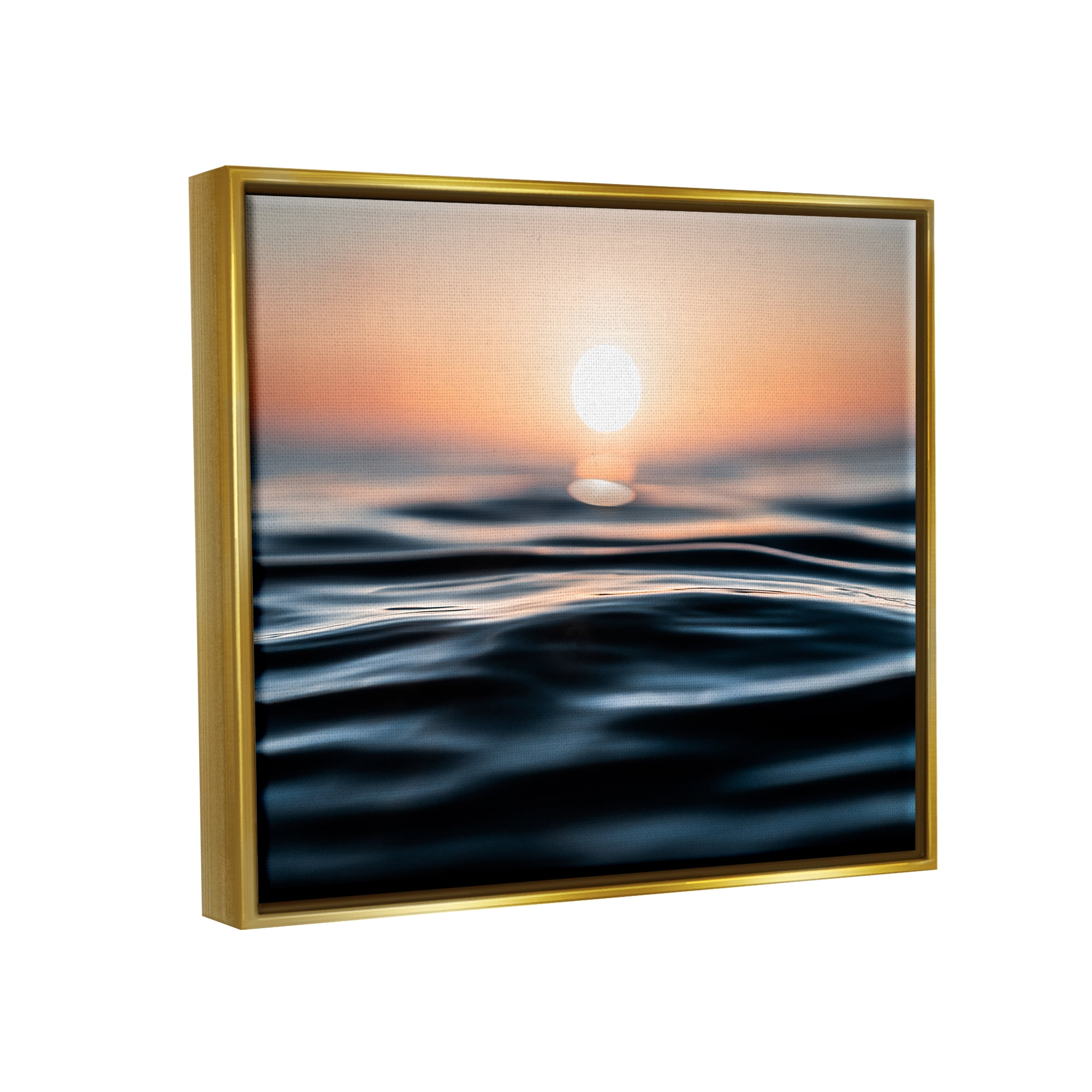 Stupell Industries Abstract Sunlit Ripples Landscape Painting Gold Floater Framed Canvas Art Print Wall Art, 31 x 25