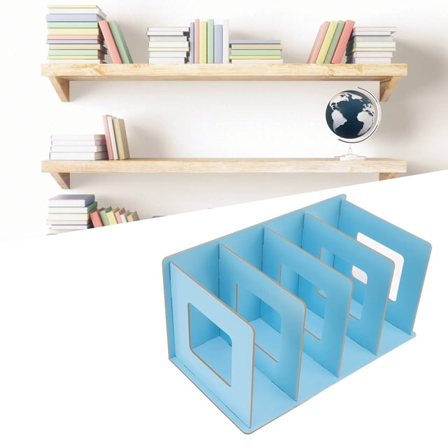 Estantería De Escritorio Para Bricolaje, Estante Para Libros De Escritorio, Estable, Azul Claro, Organiza Almacenamiento, Ahorro De Espacio, Moderno Para Adultos, Revistas,