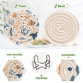 thumbnail image 4 of Fish Whale Seaweed Starfish Coasters with Holder for Coffee Table 6 Pcs Drink Coaster Sets Absorbent for Home Decor 4 inch, 4 of 7