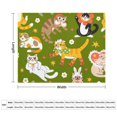 Creaon Cute Cat Themed Pattern UltraSoft Flannel Blanket 66''x90