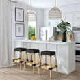 thumbnail image 7 of Home Square 30" Rectangular Rattan Bar Stool in Black - Set of 3, 7 of 7