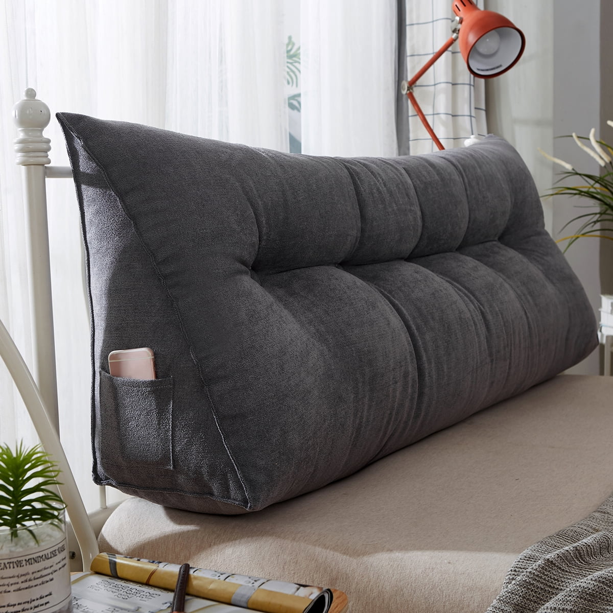 39'' Sofa Bed Large Bolster Triangular Wedge Backrest Pillow Lumbar Cushion Soft 