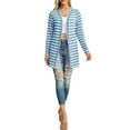 thumbnail image 4 of Cueply Womens Cardigan Long Sleeve lightweight Striped Open Front Casual Button Loose Knit Sweater, 4 of 6
