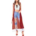 thumbnail image 4 of HAPPY BAY Women's Chiffon Summer Beach Open Front Lightweight Beachwear Duster Kimono Cardigan for Women M-L Red_AB883, 4 of 4