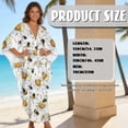 thumbnail image 7 of Xixirimido Bee White Daisy Print Kaftan Dresses for Women Plus Size V-Neck Moo Moos Batwing Sleeve Caftan Beach Dress Bathing Suit Cover-Up Loungewear, 7 of 7