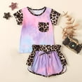 thumbnail image 2 of Fesfesfes Toddler Girls Clothes Set Colorful Short Sleeve Shirt Short Pants Summer Outfit, 2 of 9