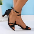 thumbnail image 4 of Ticikt Silver Gold Black Heels Strappy Heels for Women 3 Inch Stiletto Open Toe Sandals for Wedding Evening Party Homecoming, 4 of 6
