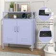 thumbnail image 5 of Storage Cabinet With Power Strip Rechargeable usb Door Side Cabinet 2 Door Side Cabinet 3 Layers Multifunctional Adjustable Partition Purple Size： 33"H X 29.5"W X 13.8"D, 5 of 8