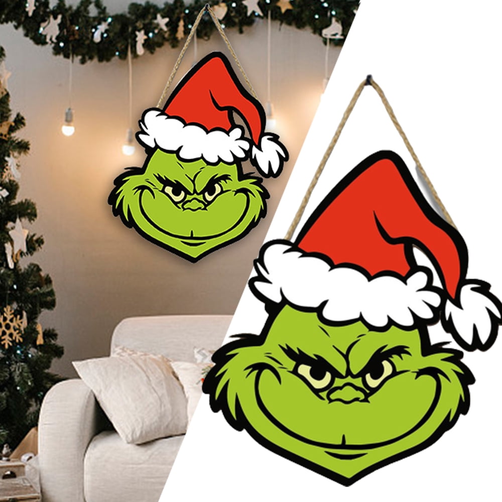 1 2PCS Christmas Door Sign Gr1nch Decor Grinch Christmas Tree 1-2pcs-christmas-door-sign-gr1nch-decor-grinch-christmas-tree