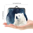 thumbnail image 2 of Polar Bear Elegant Microfiber Coin Purse with Zinc Alloy Jaws | 4.3x4.7 in/11x12 cm | Stylish and Secure Organizer Bag for Women and Men, 2 of 7