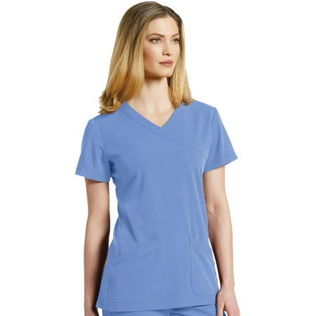

Marvella by White Cross Women s Mock Wrap Stretch Panel Solid Scrub Top