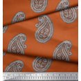 thumbnail image 2 of Soimoi Polyester Crepe Fabric Paisley Block Print Fabric by The Yard 42 Inch Wide, 2 of 3