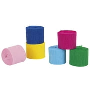 Way to Celebrate! Bright Crepe Paper Streamers, 20ft, Assorted, 6ct