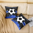 thumbnail image 2 of Football Pillow Covers Soccer Pack of 2 Throw Pillow Covers 20x20 Inch for Boys Girls, Gamer Gaming Cushion Covers Teenage Sports Decorative Pillow Covers Bedroom Decor, Black Navy Blue, 2 of 6
