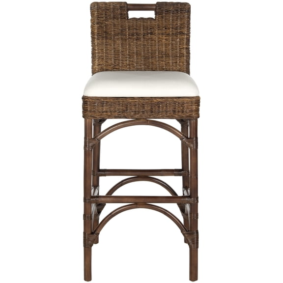 SAFAVIEH Fremont Square Mid Back Bar Stool, Brown