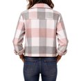 thumbnail image 3 of Womens Lapel Collar Plaid Flannel Jacket Shacket Coat Outerwear Casual Fall Wear S, 3 of 8