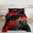 thumbnail image 2 of Homewish Chic Abstarct Ombre Bedding Comforter Set, Black Red Fashion Marble Twin Comforter Sets, Teens Kids Adult Men Women Reversible Bedding Set, Super Cozy Room Decor, 2-Piece, 2 of 8