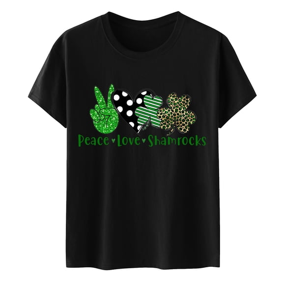 Aayomet St Patrick's Day Womens Summer Tops Women’s -T Short Sleeve V-Neck T-Shirt,Black M