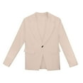 thumbnail image 3 of Cethrio Girls Blazer Jackets, Long Sleeve Lapel School Uniform Buttons Fall Outerwear Beige Size 14, 3 of 4