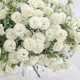 thumbnail image 4 of Flor de clavel artificial oficina en casa decoración floral banquete de boda tela de seda ramo de flores falsas, blanco 4 Piezas Yuarrent HA6616-03B*4, 4 of 5