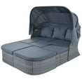 thumbnail image 5 of Harper & Bright Designs Outdoor Patio Furniture Set Daybed Sunbed, PE Wicker Sectional Sofa Set with Retractable Canopy/Lift Top Coffee Table, Rattan Conversation Set, Grey, 5 of 16