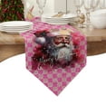 thumbnail image 4 of Table Runner Dresser Scarves Christmas Watercolor Santa Claus Cotton Linen Burlap Table Cover Pink Buffalo Checker Table Runners for Family Kitchen Dining Holiday Party Banquet Decor, 4 of 5