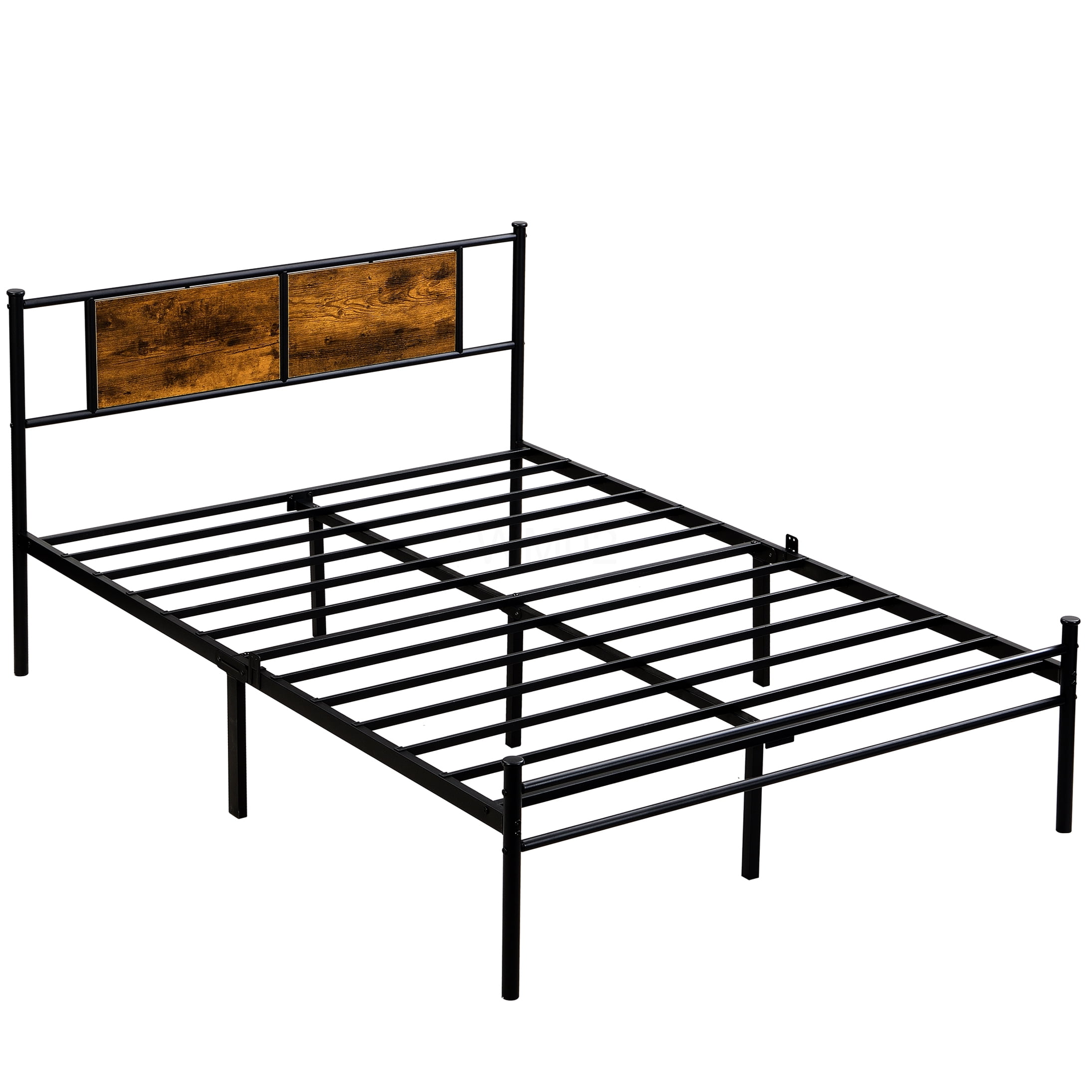 King Size Metal Platform Bed Frame with Headboard, 10.8" Underbed Storage, Heavy Duty 550lbs Support, No Box Spring Needed, Modern Bedroom Furniture