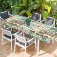 thumbnail image 2 of Eucalyptus Trucks Table Cloths for 8 Foot Rectangle Tables, Spring Farmhouse Floral Sage Green Plaid Patio Waterproof Elastic Fitted Tablecloths, Washable Rectangular Table Cover for Camping, 2 of 8