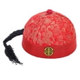 thumbnail image 4 of Sombrero Oriental Chino Decorativo Con Cola De Caballo Para Teatro Vestir Fiesta Temática Rojo Sunnimix, 4 of 8